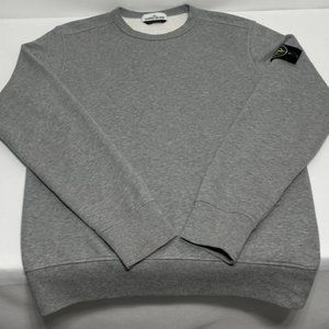 STONE ISLAND Heather Gray Logo Patch Crewneck Sweatshirt Men's Medium EXCELLENT!